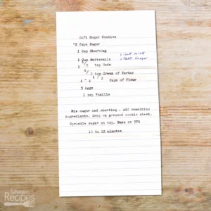 Typed recipe for soft sugar cookies