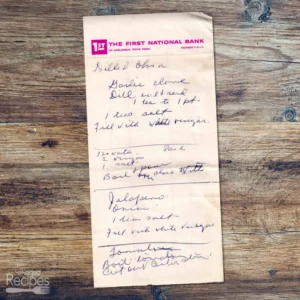 Handwritten recipe for dilled okra