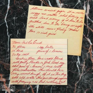 Handwritten recipe card for never fail pie crust