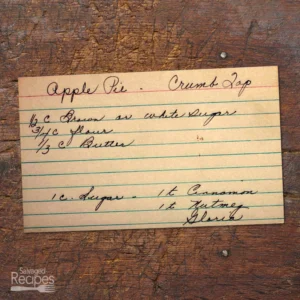 Recipe card for apple pie crumb topping