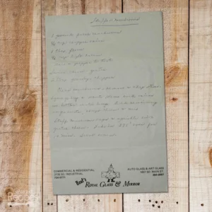 Handwritten recipe for Stuffed Mushrooms