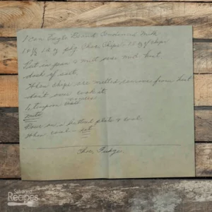 Handwritten recipe for Chocolate Fudge