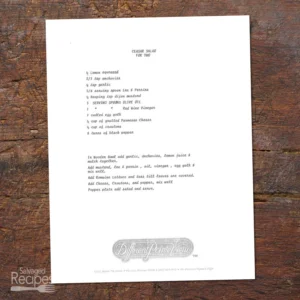 Typed Recipe for Caesar Salad for Two from Different Pointe of View