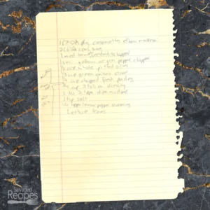 Handwritten recipe for Tuna Macaroni Salad