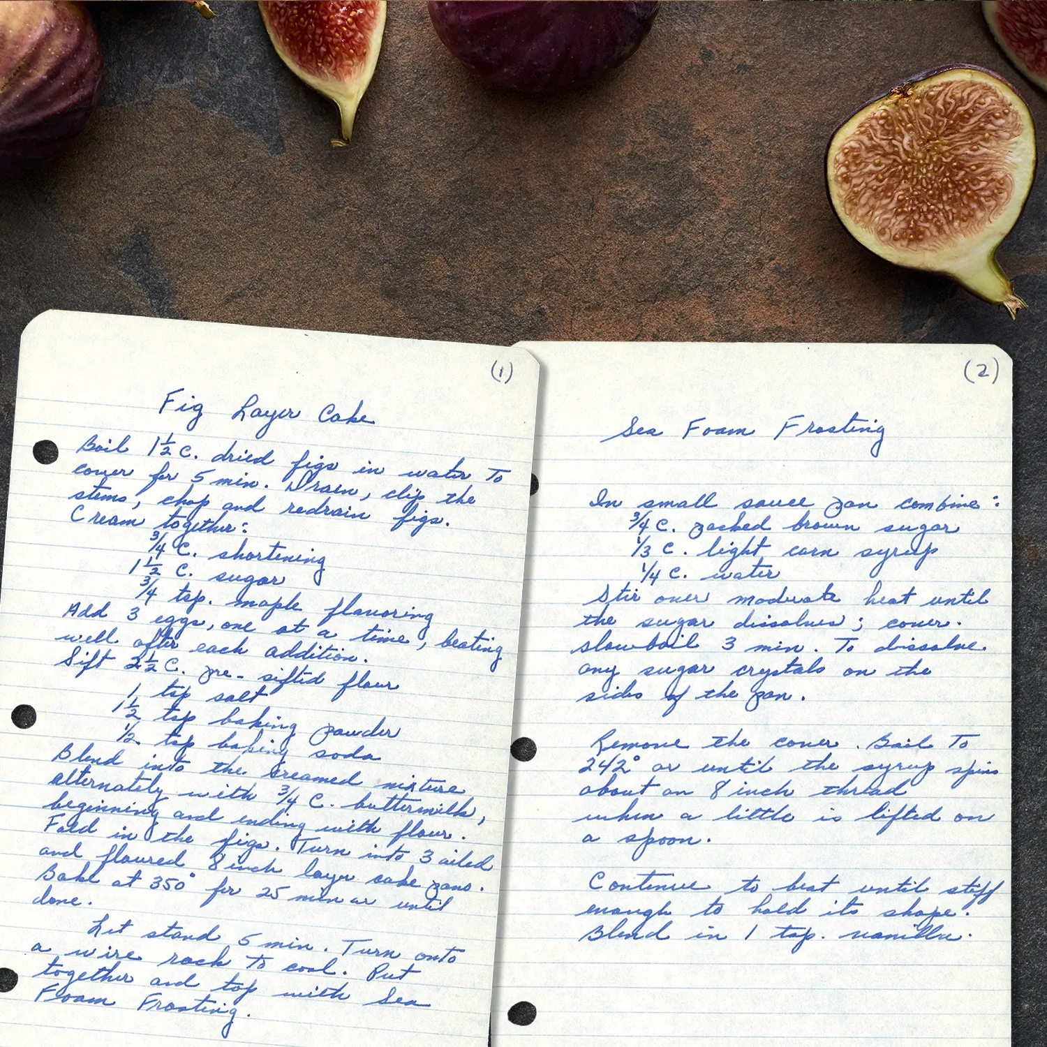 Fig Layer Cake with Seafoam Frosting