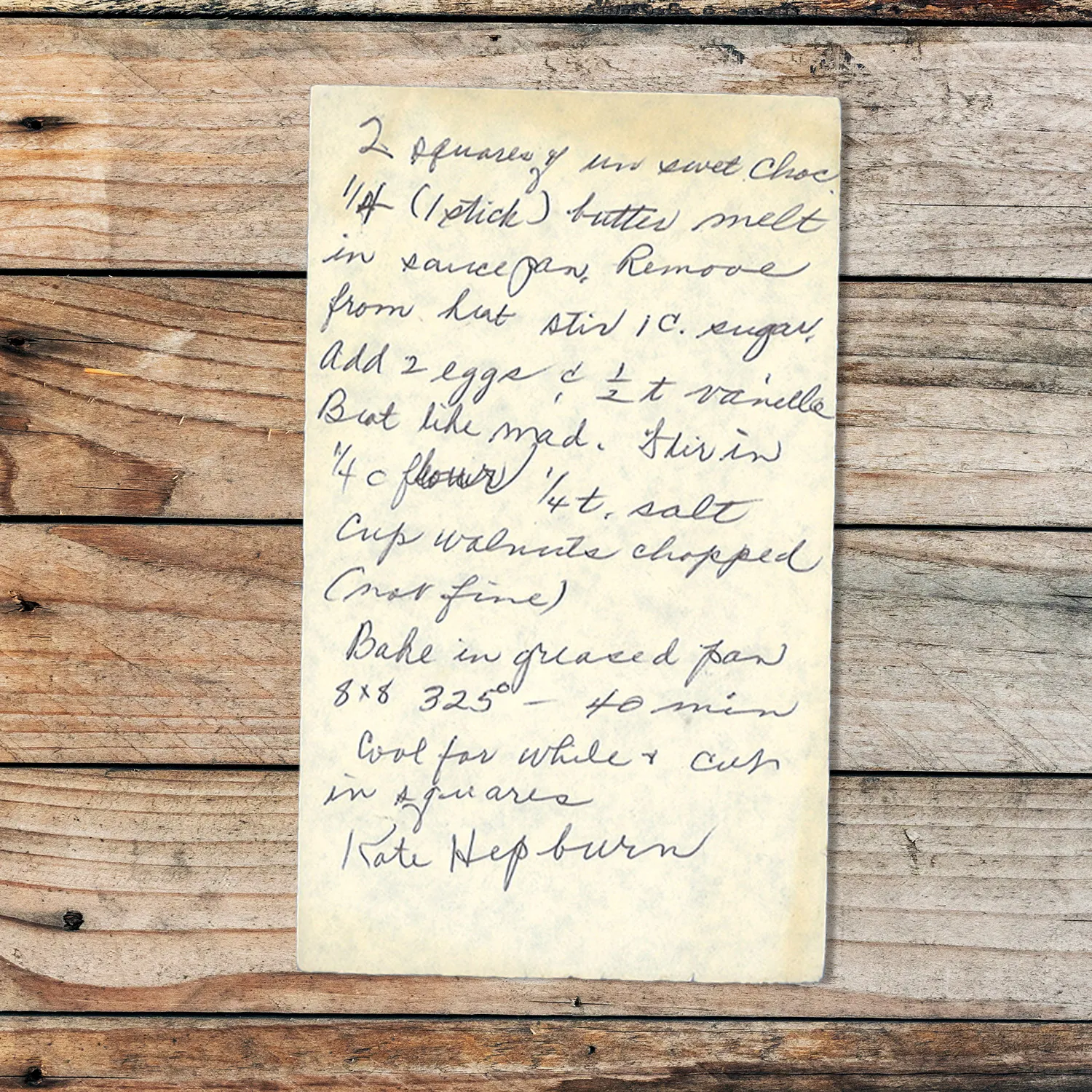 Walnut Chocolate Cake from Kate Hepburn