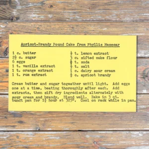 Typed recipe for Apricot-Brandy Pound Cake