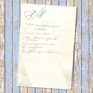 Handwritten recipe for "Good Salad"