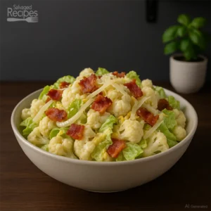 Handwritten recipe for Cauliflower Lettuce Salad