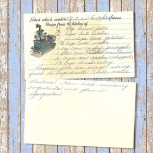 Handwritten recipe card for Autumn Fruit Salad