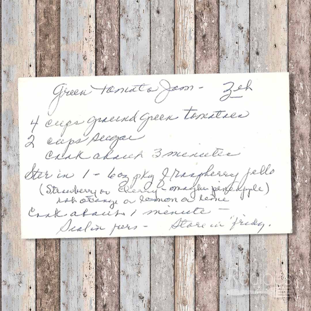 Green Tomato Jam with Raspberry Jello from Zeh