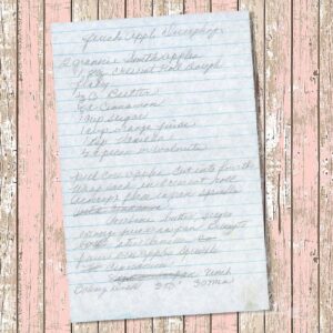 Handwritten recipe for Quick Apple Dumplings