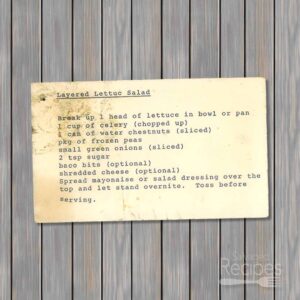Typed recipe card for Layered Salad