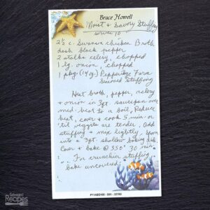 Handwritten recipe for Moist and Savory Turkey Stuffing