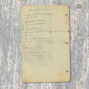 Handwritten recipe for Christmas Rocks