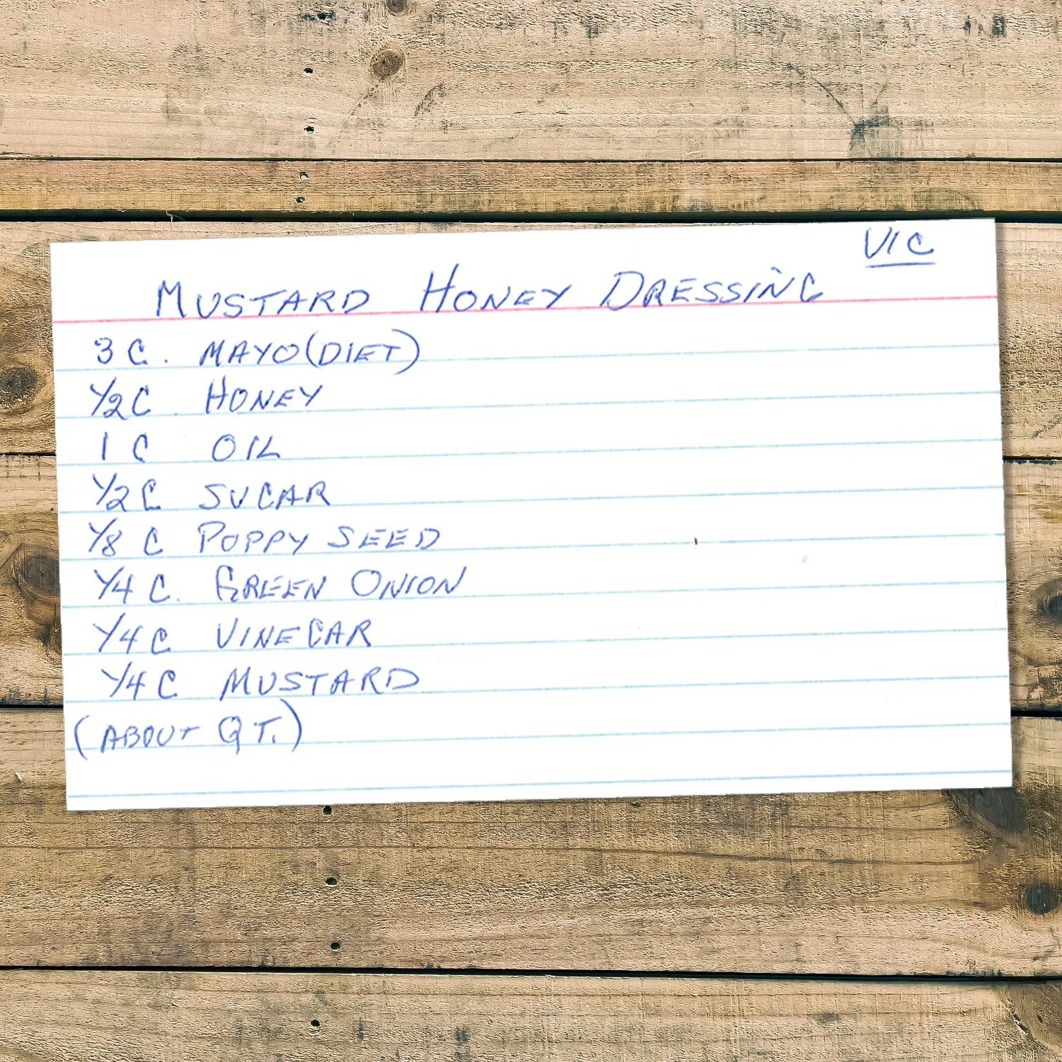 Honey Mustard Dressing from Vic