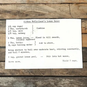 Althea McClelland's Lemon Sauce