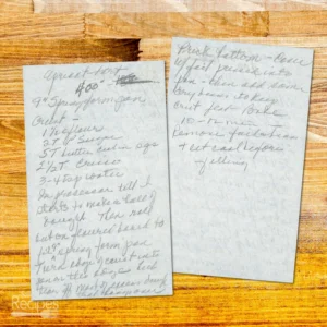Handwritten recipe for Apricot Tart