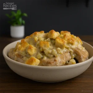 Biscuit Stuffing on Chops