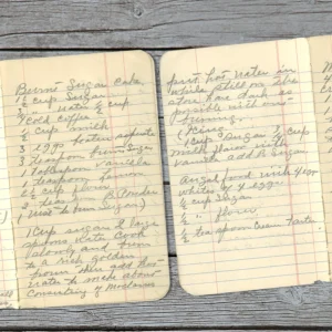 Handwritten recipe for Burnt Sugar Cake