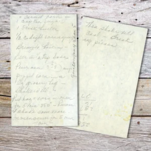 Handwritten recipe for Caramel Corn