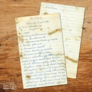 Handwritten recipe for Devil's Food Cake from Mrs Grigsby