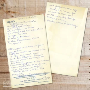 Handwritten recipe for Eggplant Casserole
