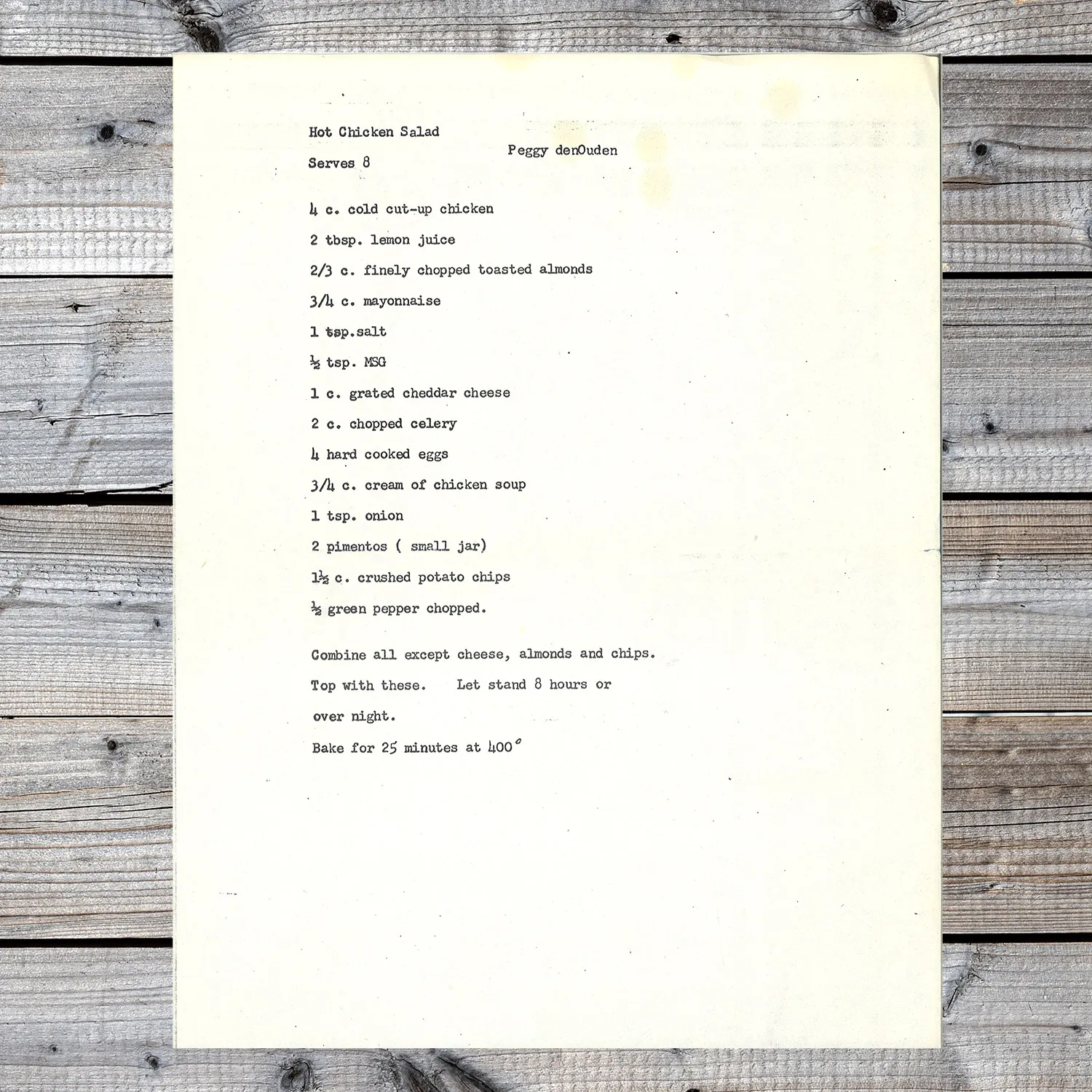 Creamy Baked Hot Chicken Salad Casserole