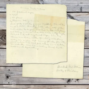 Handwritten recipe for Anise Seed Cookies