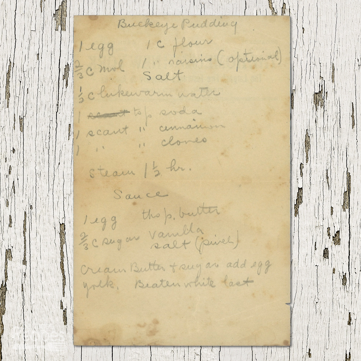 Buckeye Steamed Pudding with Vanilla Butter Sauce