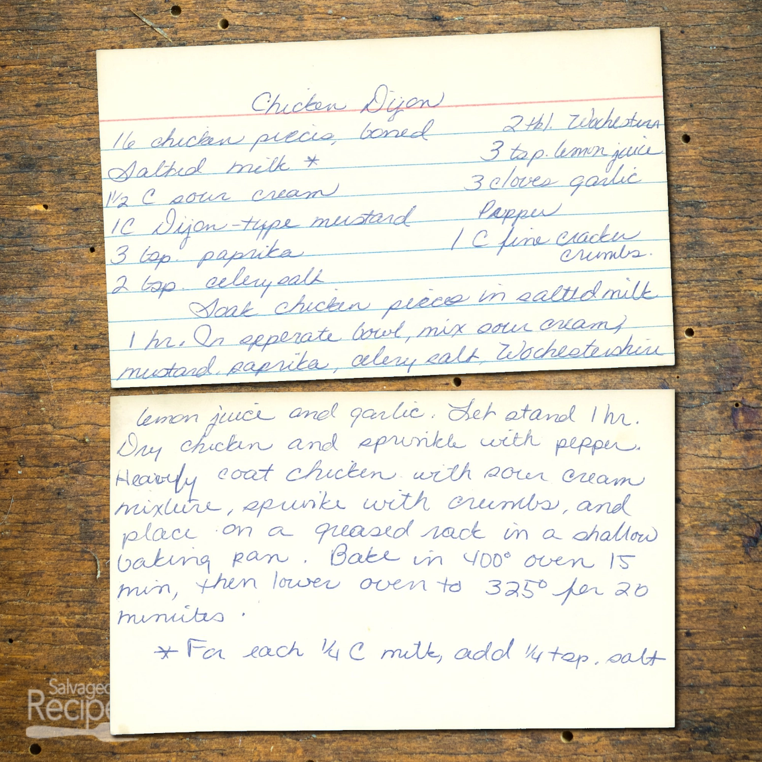 Chicken Dijon with Sour Cream Mustard Coating