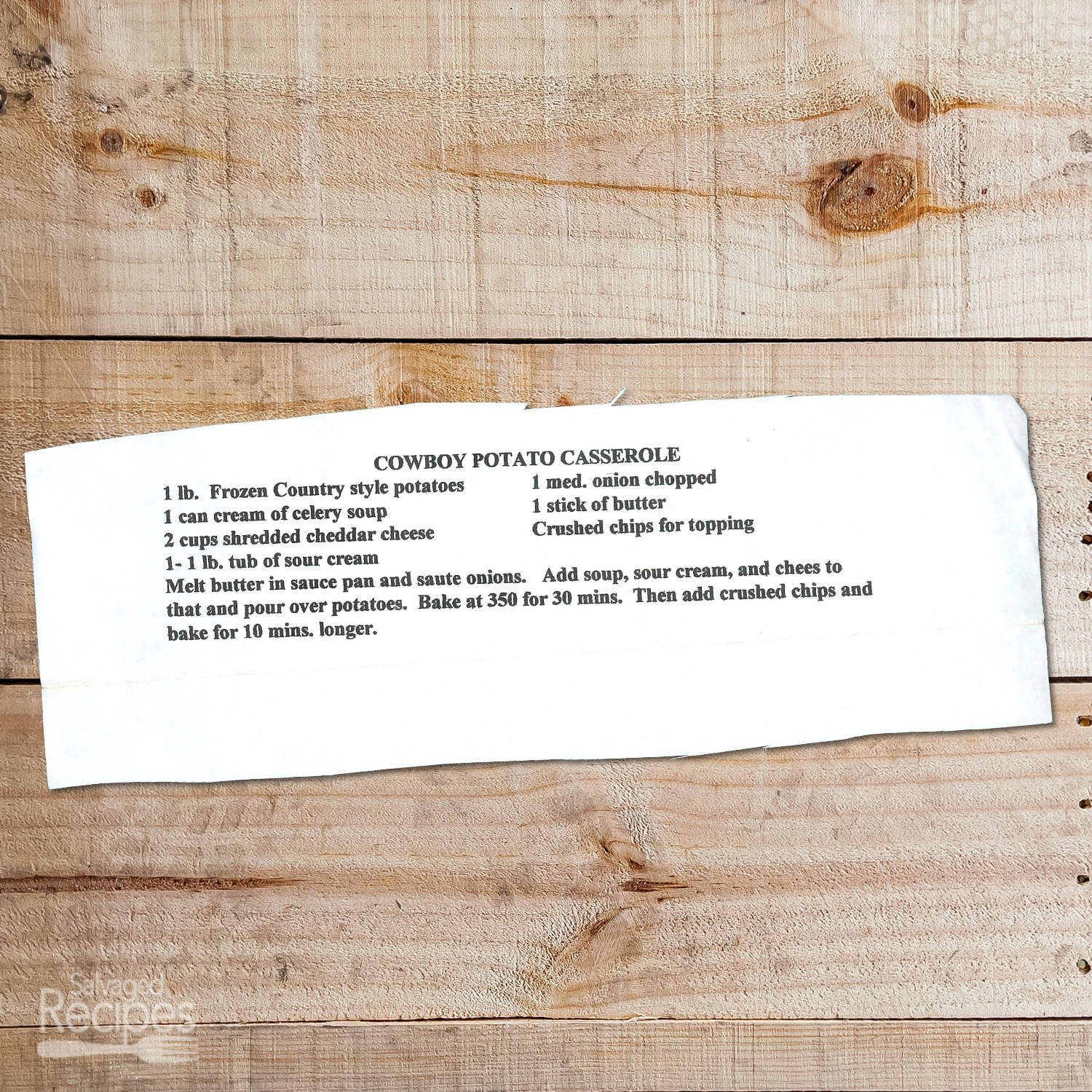 Cowboy Potato Casserole with Cheddar, Sour Cream & Crunchy Chip Topping