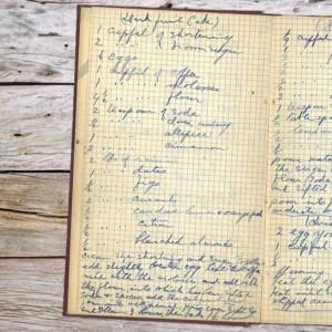 Handwritten recipe for Dark Fruit Cake