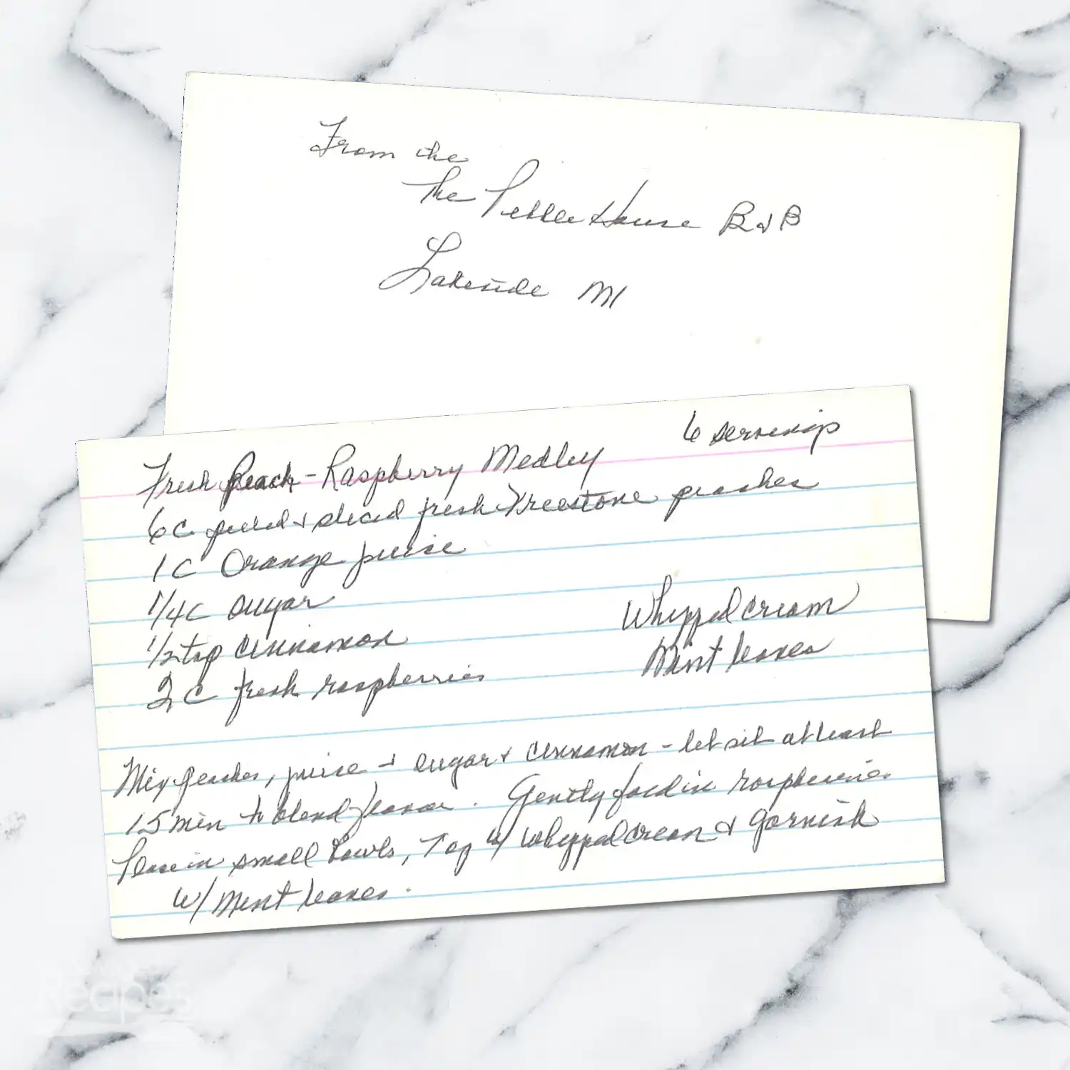 Fresh Peach Raspberry Medley from The Belle Heure B&B