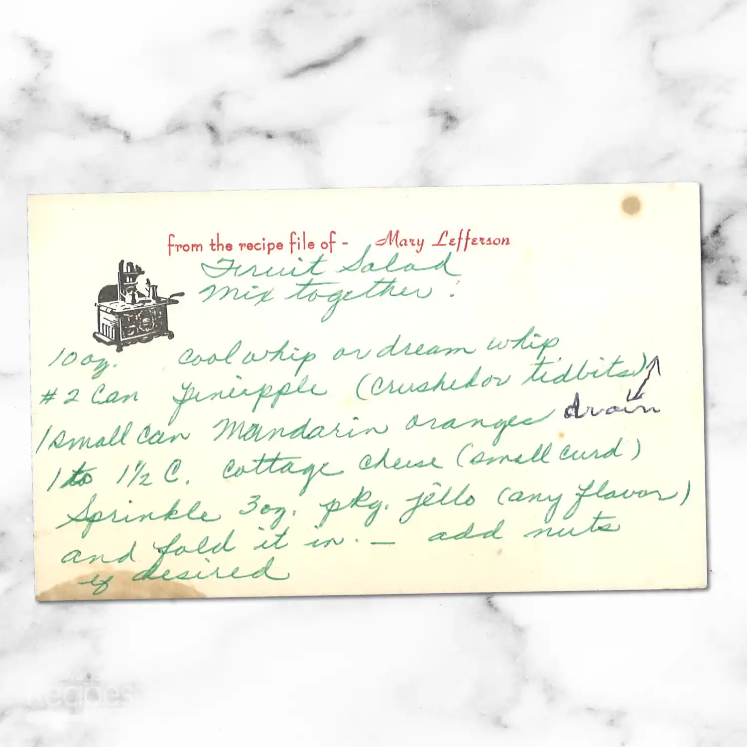 Molded Fruit Salad from Mary Lefferson