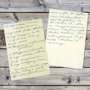 Handwritten recipe for Chicken Salad Mold