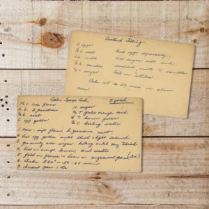 Handwritten recipe card for Golden Sponge Cake
