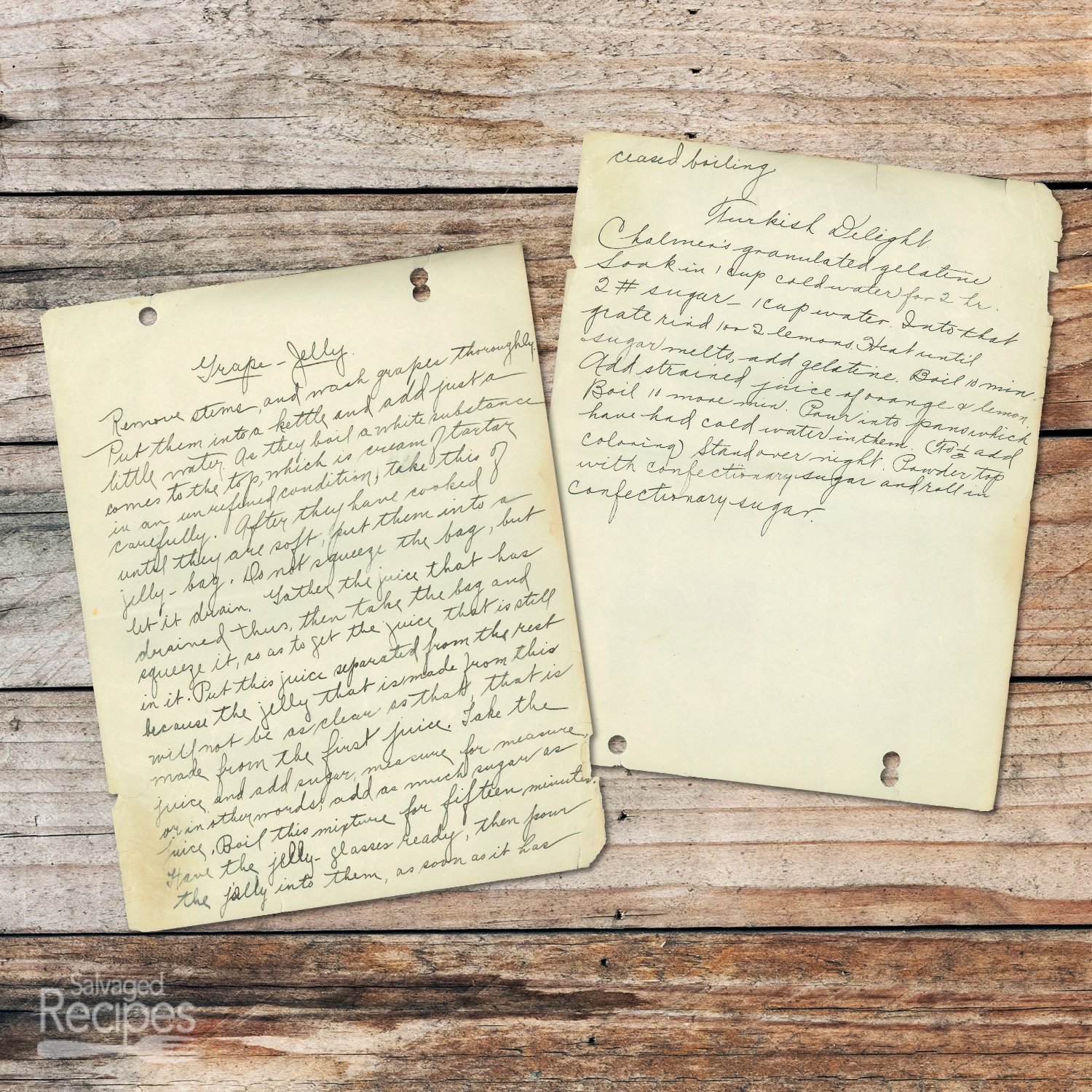 Handwritten recipe for Grape Jelly