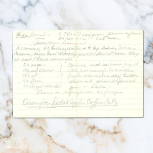 Handwritten recipe card for Hobo Bread