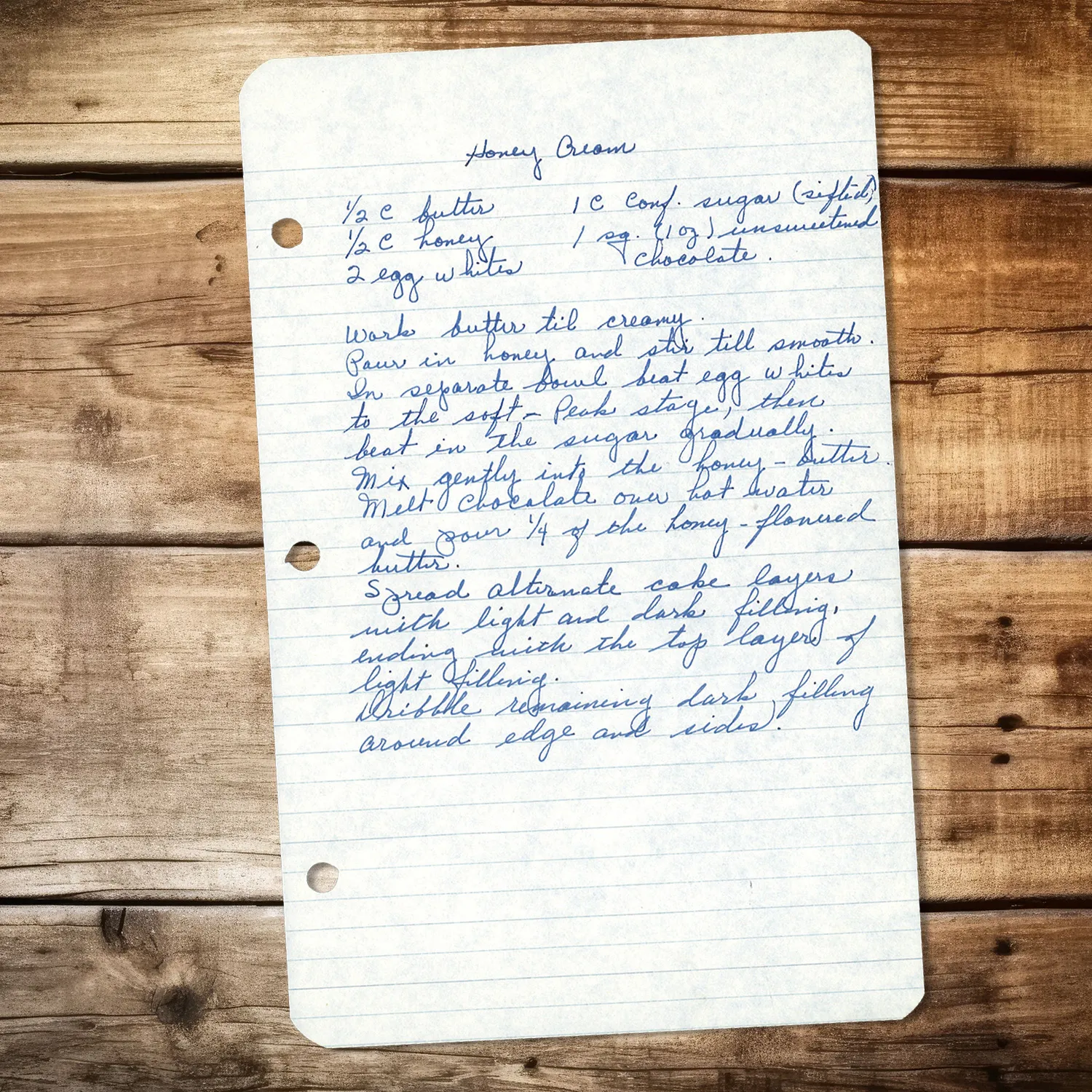 Honey Cream Filling for Layer Cakes