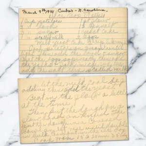 Handwritten recipe card for Ice Box Rolls