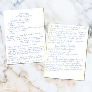 Handwritten recipe for Italian Rum Cake