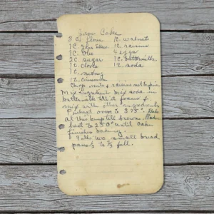 Handwritten recipe for Jam Cake