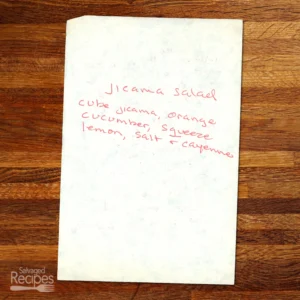 Handwritten recipe for JIcama Salad