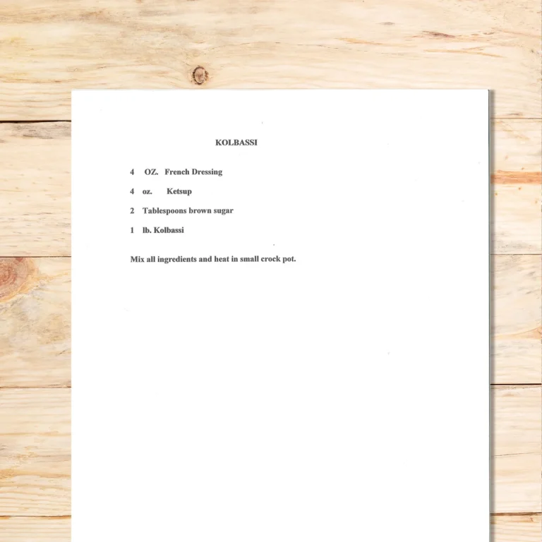 Typed recipe for Kolbassi