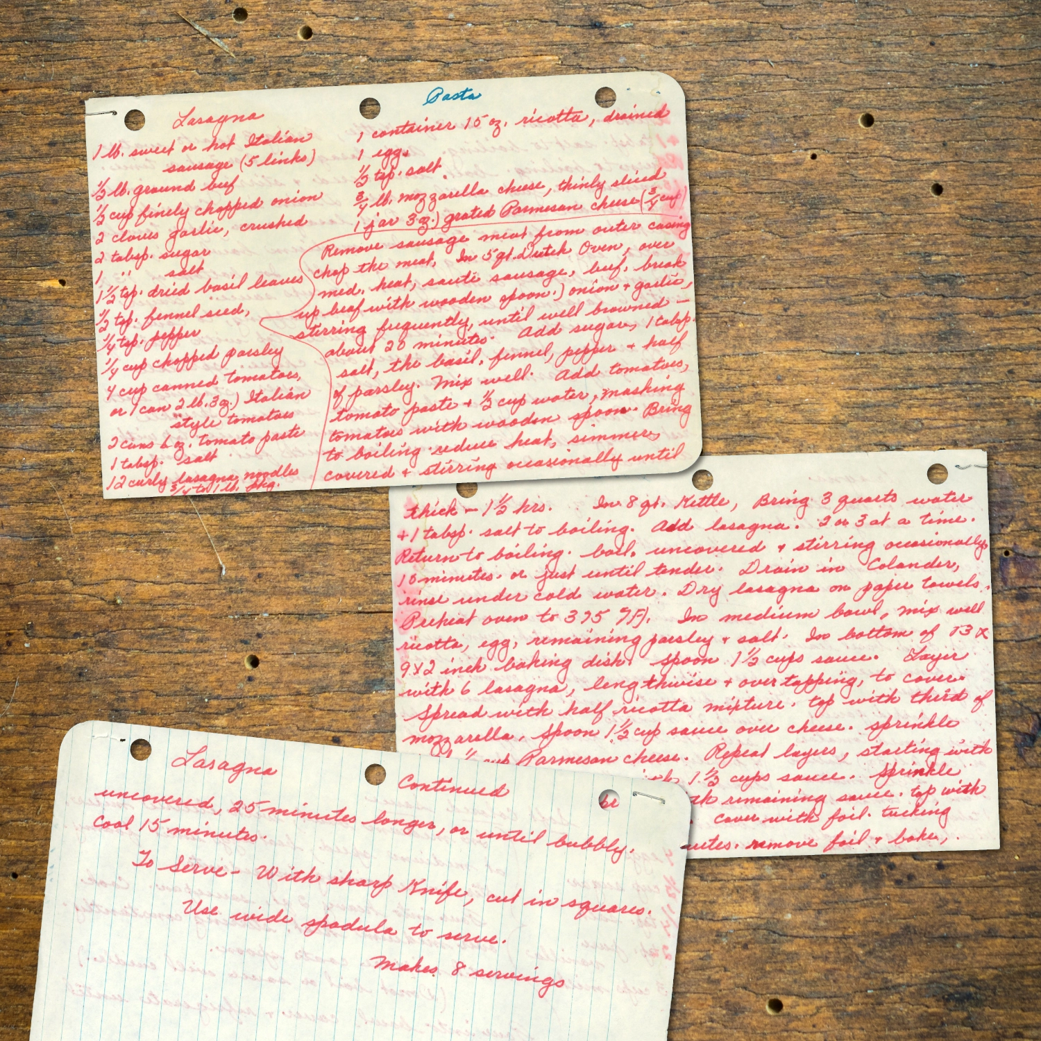 Classic Baked Lasagna with Ricotta and Meat Sauce