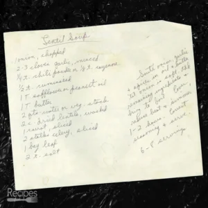 Handwritten recipe for Lentil Soup