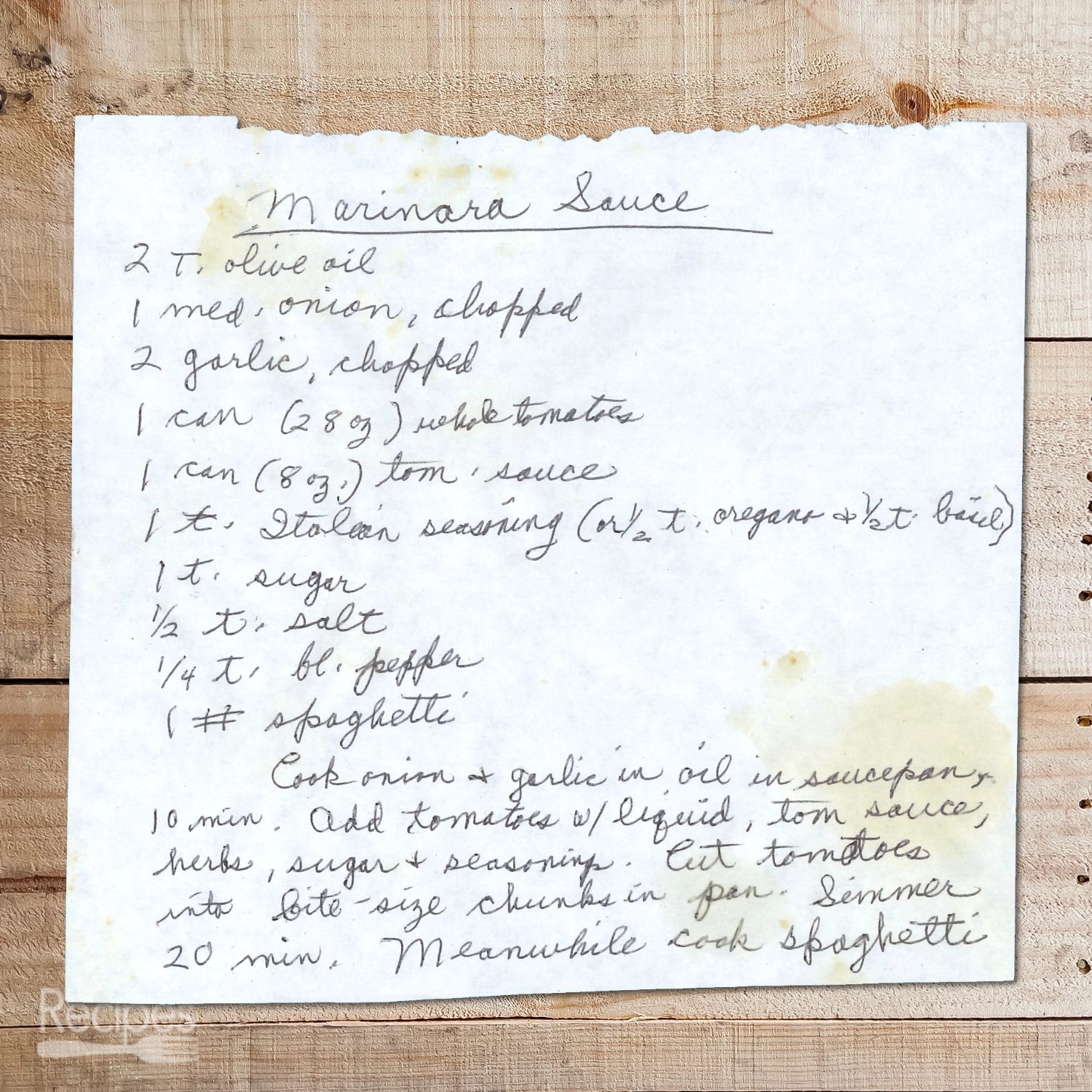 Spaghetti with Marinara Sauce