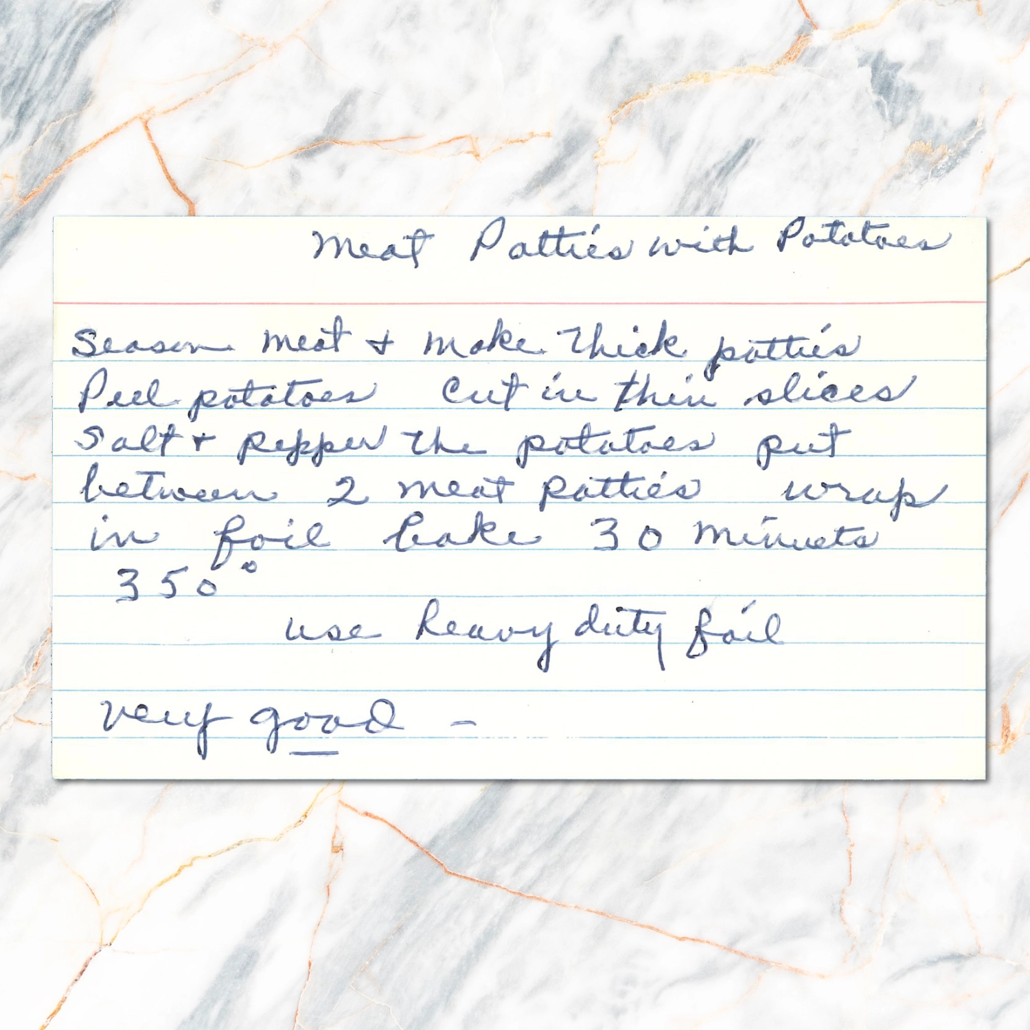 Easy Foil-Baked Meat Patties with Potatoes