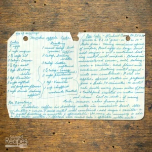 Handwritten recipe for Mocha Apple Cake